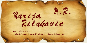 Marija Rilaković vizit kartica